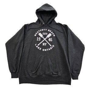 Hanes EcoSmart Fleece Hoodie Men's L Large Gray Long Sleeve NWOT Recycled Fiber